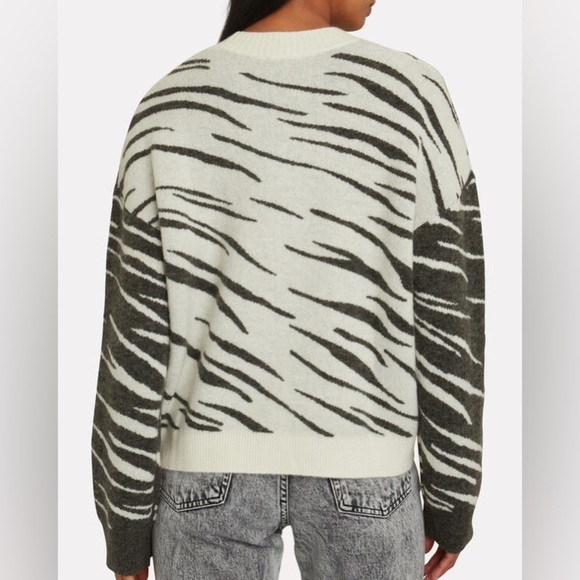 RAILS Lana Mixed Abstract Tiger Stripes Wool Blend Crewneck Sweater Size Large - Picture 3 of 12